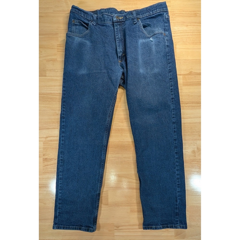 Wrangler Mens Regular Fit Straight Leg Stretch Jeans Blue 35x29 1096FXVMF